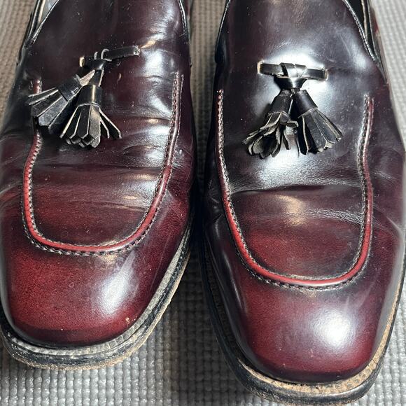 Nettleton Loafers Mens 11.5 Burgundy Red‎ Leather Tassel Slip On Casual Business main image 11